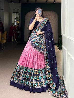 Royal Purple Pink With Blouse, Dupatta Lehenga Set