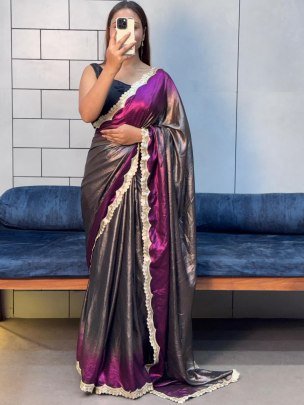 Sabyasanchi Embroidery Design Rani Pink Saree