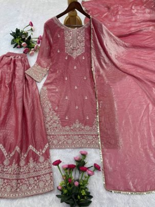 Sequence Coding Work Pink Colour Palazzo Suit