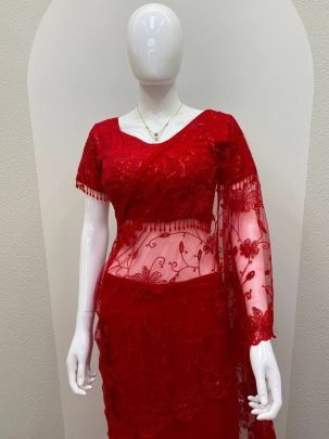Sequence Embroidered Worked Ready To Wear Saree