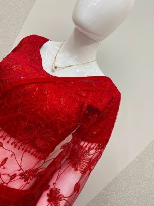Sequence Embroidered Worked Ready To Wear Saree