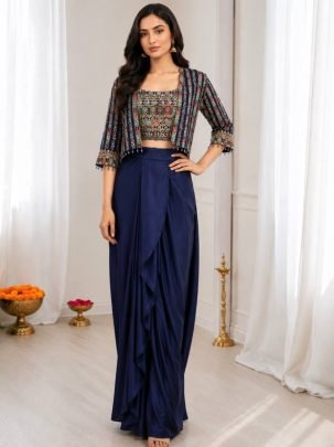 Sequence Work Blue Colour Indo Western