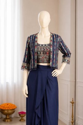 Sequence Work Blue Colour Indo Western