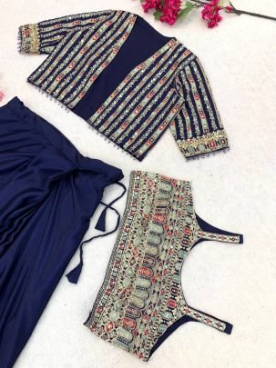 Sequence Work Blue Colour Indo Western