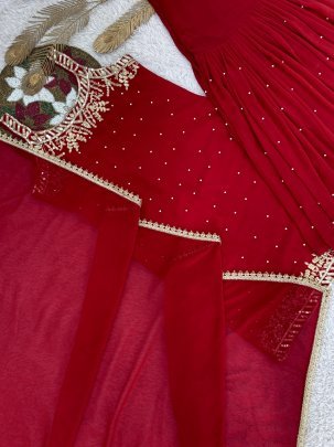 Sequence Work Maroon Colour Gharara Suit