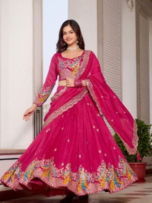 Sequence Work Pink Colour Lehnga Choli Form Fashion Bazar