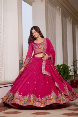 Sequence Work Pink Colour Lehnga Choli Form Fashion Bazar