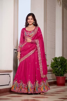 Sequence Work Pink Colour Lehnga Choli Form Fashion Bazar
