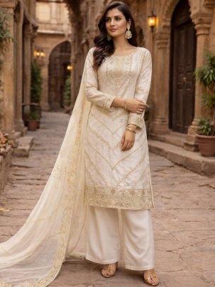 Sequence Work  White  Colour Palazzo Suit