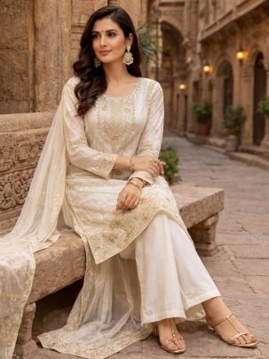 Sequence Work  White  Colour Palazzo Suit