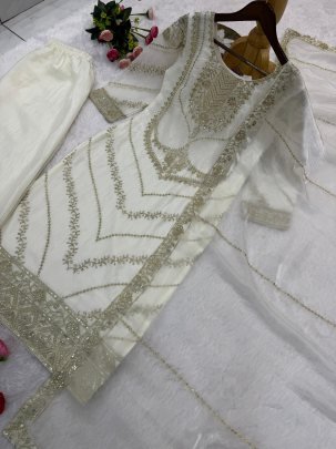 Sequence Work  White  Colour Palazzo Suit