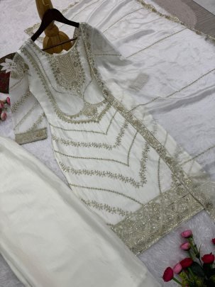Sequence Work  White  Colour Palazzo Suit