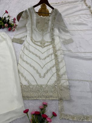 Sequence Work  White  Colour Palazzo Suit
