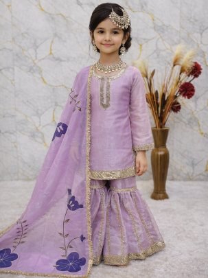 Sequence Work With Full Sleeve Kids Sharara Suit