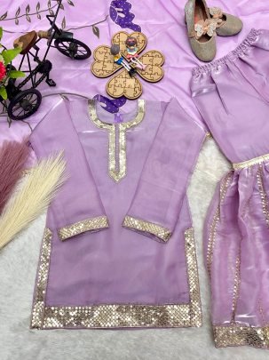 Sequence Work With Full Sleeve Kids Sharara Suit