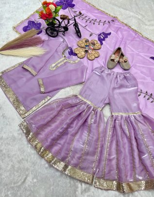 Sequence Work With Full Sleeve Kids Sharara Suit