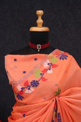Shimmering Orange Grace Saree