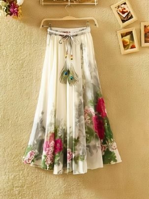 Silk Fabric Fancy Ladies Skirt