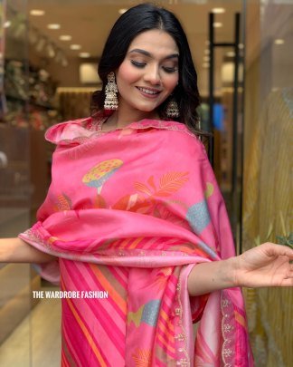 Silken Charm Pink A-Line Ensemble