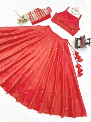 Simmer Silk 9 Mm Sequence Work Lehenga Choli