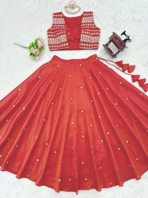 Simmer Silk 9 Mm Sequence Work Lehenga Choli