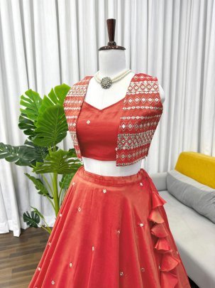 Simmer Silk 9 Mm Sequence Work Lehenga Choli