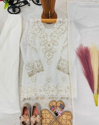 Snow Princess Kids Premium Embroidered Palazzo Suit Set