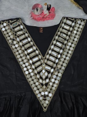 Soft Chinon  Fabric Black Colour  Sharara Suit