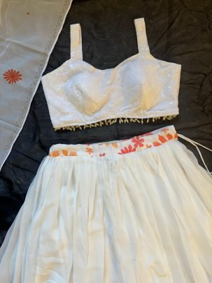 Soft Georgette Fabric Sequin Work Lehenga Choli