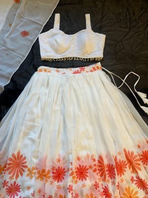 Soft Georgette Fabric Sequin Work Lehenga Choli