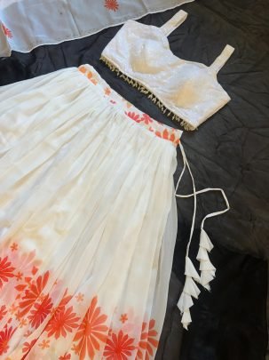 Soft Georgette Fabric Sequin Work Lehenga Choli