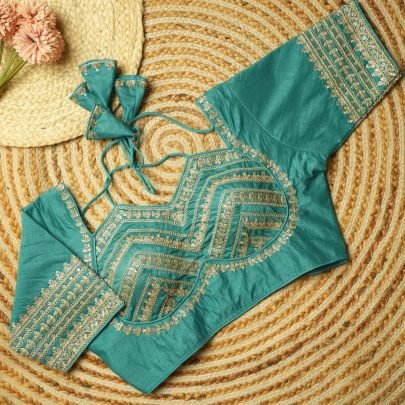 Soft Green Kesar Silk Blouse With Padding