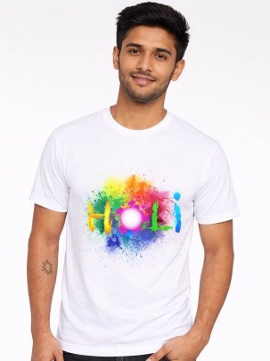 Soft Lycra Polyester Mens Holi T shirt