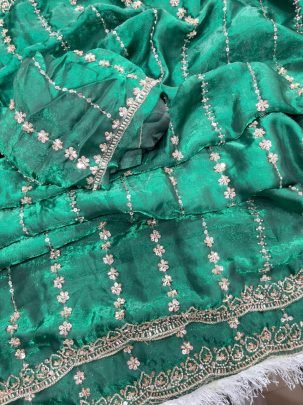 Soft Nd Fabric Rama Colour Saree