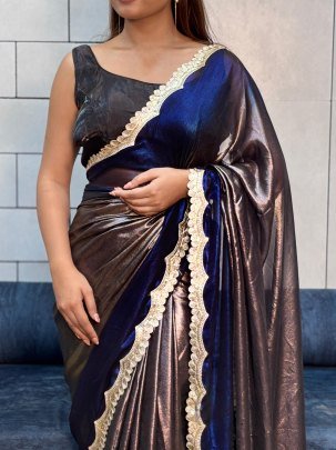 Soft Simmar Dark Blue Colour Saree