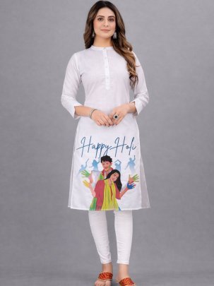 Stylish Design Long Kurti for Holi