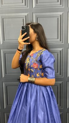 Stylish Pichwai Print  Purple Colour Gown