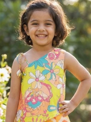 Summer Style Yellow Colour  Kids Sharara Suit