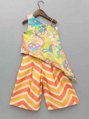 Summer Style Yellow Colour  Kids Sharara Suit