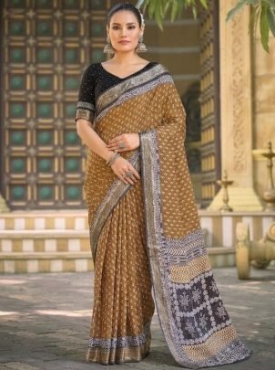 Summer Wear Black Colour  Saree