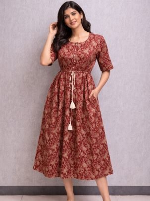 Summer Wear  Brown Colour  One Pices Dress