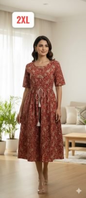 Summer Wear  Brown Colour  One Pices Dress