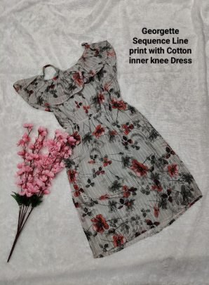 Summer Wear Gray Colour One Pices Dress