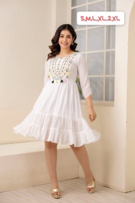 Summer Wear White One Pices Dress