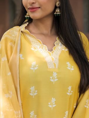 Summer Wear  Yellow  Colour  Ready Made Suit