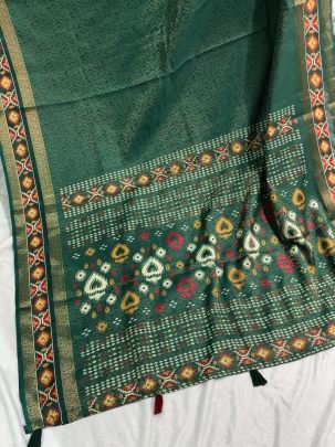 Traditional Wear Green Colour Cotton Saree