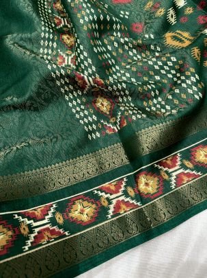 Traditional Wear Green Colour Cotton Saree