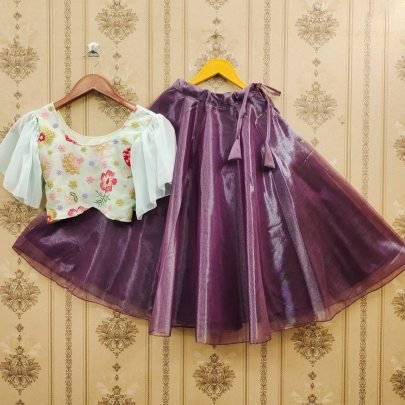 Traditional  Wine  Colour Kids Lehenga