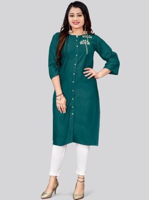 Trendy Graceful Green Colour Kurti