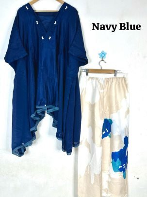 Trendy Latest  Navy Blue Colour  Co Ord Set